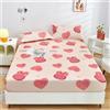 Odot Lenzuolo Elasticizzato con Angoli, Lenzuolo Coprimaterasso Traspirante Confortevole Morbido Lenzuola sotto Microfibra profondità 25cm per Singolo Matrimoniale (180x200cm,Amore Cuore A)