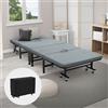 ECD Germany Letto per Ospiti 80x190 cm Pieghevole con Materasso e Cuscino da Viaggio su 8 Ruote, Struttura in Acciaio