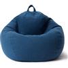 Lumaland Poltrona a Sacco Comfort Line - XXL - 100x120x50 cm - Bean Bag Interno ed Esterno per Giardino, Salotto, Balcone - Pouf Elegante e Morbido Outdoor & Indoor - Blu Scuro