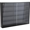 Arredo Stock Vetrinetta porta oggetti in laminato con ante in vetro colore nero, 80x11x60 cm