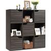 GYMAX Armadietto Libreria Basso a 6/9 Cubi, Scaffale Porta Libri, Mensole a 3 Ripiani, Mobiletto Multiuso Legno, Moderno e Semplice, 90x29x90 cm, Marrone