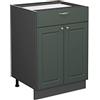 Vicco Mobiletto base per cucina Fame-Line, Verde-oro country, 60 cm
