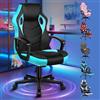ALFORDSON Racing Sedia Ufficio Ergonomica, Sedia Gaming in Similpelle e Rete Traspirante con Ruote, Funzione di inclinazione, Poltrona Gamer per Computer Supporta 150 kg,Altezza Regolabile(Ciana)