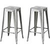 Totò Piccinni Sgabello Industry in Metallo Design Industriale (Silver, 2 Sgabelli)