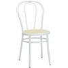 SEDIAOFFICE - Sedia Cucina in Metallo Curvato, Elegante Sedia Sala da Pranzo, Giardino, Bar e Ristoranti Adatta per Uso Interno e Esterno, Pratica e Resistente Prodotta in Italia (Bianco)
