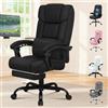 ALFORDSON Sedia Girevole con Poggiagambe Poltrona Direzionale Ergonomica da Ufficio Studio Regolabile con Rotelle, Supporto Lombare, Altezza Regolabile, Portante di 180 kg, Tessuto(Nera)