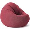 Lumaland Interior Line Poltrona a sacco, pouf 2 in 1, per interni, con imbottitura da 300 l, 120 x 80 x 75 cm, rivestimento effetto lino, rosso