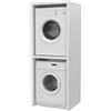 VE.CA.s.r.l. VE.CA. S.r.l. - Mobile Colonna Coprilavatrice - In Legno - Mobile Lavanderia Coprilavatrice/Coprisciugatrice - Disponibile su Misura - Arredo Bagno - Colore: Bianco Frassinato - Made in Italy
