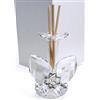 DLM Bomboniere DLM32565 (Kit 6 Pezzi) Profumatore Fiore 3 Petali in Cristallo con Quadrifoglio Festa 18 Anni Diciottesimo Compleanno Diffusore per Ambienti Profumo bomboniera