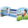 ACMA Letto per Bambino Cameretta per Bambino con Materasso Rete a doghe II BLU (13 Il calciatore, 160x80)