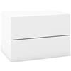 RELAX4LIFE Comodino Sospeso a Parete con 2 Cassetti, Moderno e Salvaspazio, Comodino in Legno per Camera da Letto e Soggiorno, 42 x 30 x 28 cm (Bianco)