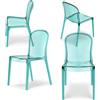 REDÒKASA Set 4 sedie trasparenti in metacrilato EVA, impilabile, design moderno, ideale per sala da pranzo, soggiorno, cucina, sala d'attesa, bar, ristoranti (4, Trasparente Petrolio)