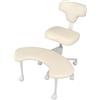 Haibinsuo Sedia da meditazione, incrociata, per ADHD, ergonomica, rotelle, poggiapiedi 360°, supporto lombare, altezza regolabile, casa-ufficio, beige