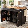 NADEUSAK Moderna isola della cucina (102 × 45 × 92 cm), armadio da cucina, buffet, carrello da pranzo con venature del legno, tavolo da pranzo multifunzionale con spazio di archiviazione (nero)
