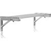 Mahlzeit Mensola da parete in acciaio inox, design asta, 100 x 30 cm, pieghevole, argento, in acciaio inox, montaggio a parete, per cucina, cucina, mensola da parete, mensola da parete per la