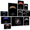 Giallobus - Set 10 Quadri Multi Pannello - Solar System - Legno MDF - | 2 x 42x29,7cm | 4 x 29,7x21cm | 4 x 21x14,85cm | - Pronti da Appendere - Quadri Moderni per la casa