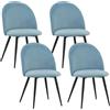 Albatros sedie da sala da pranzo CAPO con copertura in velluto, set di 4, blu - design vintage, elegante, copertura in velluto, sedia imbottita approvata SGS - sedia da cucina moderna