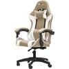 Warez Game GT Extreme - Sedia da ufficio, colore: Beige e Bianco