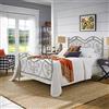 SISA srl, Struttura Letto Matrimoniale Ferro Battuto, Modello LAURA, Colore Beige Anticato (Con Sfumature Oro), 170x120x195 cm, 100% Made in Italy