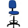SEDIAOFFICE - Sedia con Ruote e Schienale Regolabile in Altezza e Girevole, Sgabello Cassa da Lavoro per Ufficio, Reception Parrucchiere, Sale Giochi (No Braccioli, Ruote Base, Blu Tessuto)