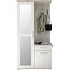 AVANTI TRENDSTORE -Rieti- Guardaroba completo in larice bianco e rovere San Remo, con specchio e cassetto incluso. Misure: LAP 100x191x38 cm.