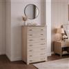 Linea Azzurra Settimino Maxi Cassettiera Camera da Letto in Legno Nobilitato Melaminico 7 Cassetti rinforzati Guide Metalliche 127x76x41cm Made in Italy