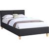 CARO-Möbel Letto imbottito ANAIS letto singolo, 120 x 200 cm, con rete a doghe, rivestimento in tessuto nero