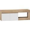 HOMCOM Mobile Porta TV 60 con Armadietto 2 Ante e Ripiano Aperto, Mobile TV in Legno per Salone, Camera da letto, Salotto e Soggiorno, 140x40x48 cm, Legno Naturale
