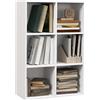 HOMCOM Mobile Libreria a 6 Cubi, Libreria Salvaspazio in Legno, Scaffale Divisorio per Stanza, Soggiorno, Camera da Letto e Ufficio, 65.5x30x97.5 cm, Bianco