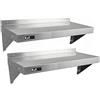KuKoo 2 Mensole a Muro in Acciaio Inossidabile Inox per Cucina Commerciale Mensole a Parete per Ristoranti Catering Resistente alla Corrosione 1m 100cm