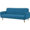 AVANTI TRENDSTORE Divano Funzione Letto 2 Posti Pedros in Microfibra, Blu, 188 x 80 x 85 cm