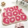 DyeFury You Look Good - Tappetino da bagno rosa, grazioso tappeto da bagno per ragazze divertente divertente e funky tappeto per camera da letto rosa preppy decorazione per il bagno Hello Beautiful