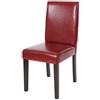 Mendler Sedia Littau ecopelle soggiorno cucina sala da pranzo 43x56x90cm - rosso piedi scuri