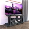Henor Tavolo in legno con ruote PILAR 110x40x65.5 cm con freno Grafite | Ideale per TV o come tavolino in soggiorno, camera, cucina, bagno o ufficio. Ripiano centrale e 4 ruote girevoli a 360°.