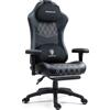 Dowinx - Sedia da gaming, sedia ergonomica per ufficio con funzione di massaggio e riscaldamento, cuscino a molle traspirante come su un divano, sedia PC regolabile con poggiapiedi, supporto per la
