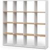 Vicco Scaffale Karree, Rovere bianco/dorato, 142.4 x 143 cm, per una suddivisione flessibile dello spazio e una conservazione ordinata