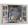 Pixxprint Baumallee in inverno, per finestre, dimensioni: 120 x 80 cm, pronta da appendere, stampa artistica