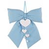 Cartai Bassanesi Formoso Decorazione Fiocco Celeste Imbottito da Appendere in Tessuto con Cuori Nascita Compleanno 30 x 50 cm Art 29147