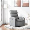 Homgoday Poltrona massaggiante per TV, poltrona relax con funzione reclinabile, schienale regolabile, funzione di vibrazione, sedia a sdraio, in tessuto grigio chiaro