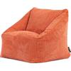 icon Natalia Pouf Bambini, Arancia, Velluto a Coste, Pouf Poltrona, Poltrona Sacco con Riempimento Incluso, Sedia Bambini, Mobili Camera da Letto