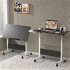 Rcynview Scrivania Pieghevole per Computer Regolabile in Altezza 65-88 cm,Tavolo Pieghevole Salvaspazio Tavolino con Ruote 80x40cm Scrivanie per Ufficio, Camera da Letto, Divano, Soggiorno Esterno Interni,Nero