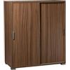 milani home - armadietto 2 ante scorrevoli 75 x 38 x 85 cm, marrone, truciolare bilaminato, mobile contenitore bagno cucina soggiorno
