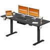 SANODESK Scrivania regolabile in altezza 160 x 60 cm Scrivania elettrica ergonomica con sedile regolabile in altezza Scrivania per computer per ufficio a casa (nero)