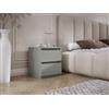 3E 3xE living.com Comodino da appoggio con due cassetti - 45 × 36 × 36 cm - colore: aloe verde