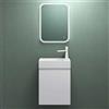 Mai & Mai Mobile Bagno Sospeso46x26x63cm, Mobile da Bagno con Cassetto Include Lavabo e Specchio LED, Bianco opaco, Seria Pisa02