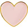 SANTEX 10 Piatti di Carta Rosa e Oro a Forma di Cuore 22,5 x 20 cm - Rosa - Taglia Unica