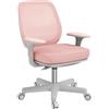 Vinsetto Sedia Ufficio Ergonomica ad Altezza Regolabile Rosa