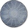 Poufs&Pillows Pouf Artigianale in Vera Pelle - Fatto A Mano - Venduto Imbottito - Cuscini Da Pavimento, ottomano (Grigio)