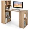 LIFEZEAL Scrivania con Libreria, Scrivania Porta Computer con Scaffale, 120x51,5cm, Ampio Piano, in Legno, Postazione di Lavoro, con Ripiano Rimovibile, Scrittoio, Desk, Moderno, Salvaspazio, Naturale