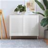 Generico Ante a Lamelle 2 pz Bianche 69x49,4 cm in Legno di Pino,Bianco,4.12kg,151164